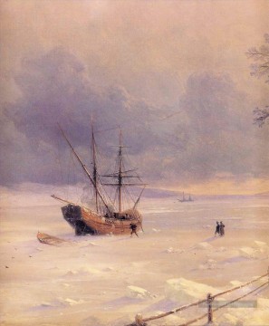 Bosphore gelé sous la neige 1874 Romantique Ivan Aivazovsky russe Peinture à l'huile